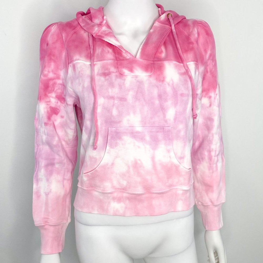 LoveShackFancy Kirby Tie Dye Sweatshirt Hoodie in Linear Bubble Gum Pink Size M - Picture 5 of 16